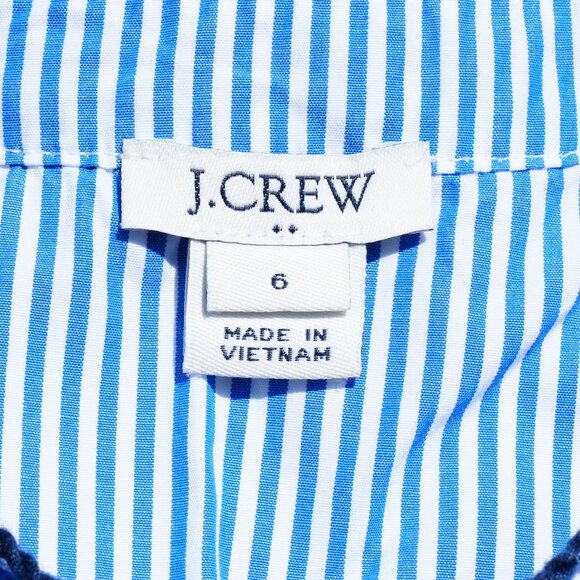 J.Crew Blue & White Striped Embroidered Sleeveless Top - Picture 2 of 2